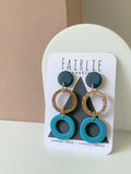 COLOUR BLOCK - double hoop dangles no.6