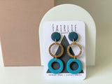 COLOUR BLOCK - double hoop dangles no.6