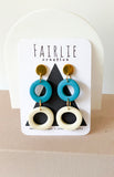 COLOUR BLOCK - double hoop dangles no.7
