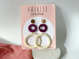 COLOUR BLOCK - double hoop dangles no.9