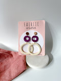 COLOUR BLOCK - double hoop dangles no.9