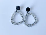 ALL THAT SPARKLES -smaller hoop dangle silver
